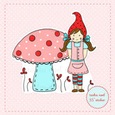 Girl Gnome Mushroom Sticker